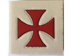 Imán cerámica Cruz de los Templarios 5X5 cm