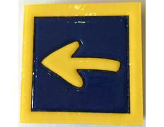 Imán cerámica Flecha con filo amarillo 5X5 cm