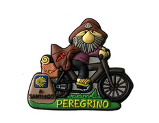 Imán Goma Peregrino en Bicicleta Camino de Santiago