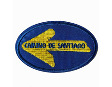 Parche bordado Flecha Camino de Santiago ovalado