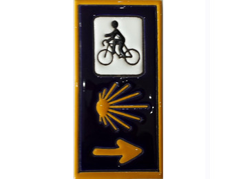 Azulejo Cerámica Triple Señal con Bici 15x7,5 cm