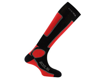 Calcetín Media Mund Skiing Wool Negro-Rojo