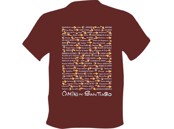 Camiseta Pueblos Camino de Santiago Rojo granate