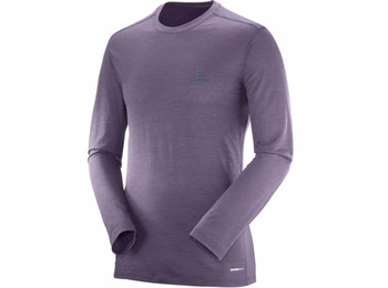 Camiseta Salomon X Wool Ls Tee Morado