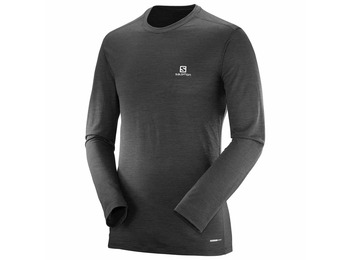 Camiseta Salomon X Wool Ls Tee Negro