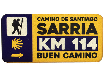 Imán madera triple señal Sarria KM 114