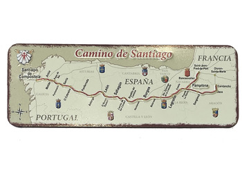 Imán rectangular chapa Camino de Santiago