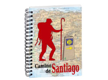 Libreta mapa y peregrino Camino de Santiago