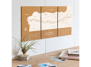 Mapa De Corcho Woody Map Camino De Santiago 60 x 30