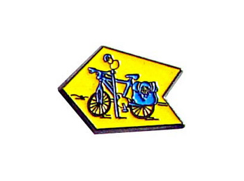 Pin Bicicleta Flecha Amarilla Metal