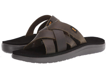 Sandalia Teva Voya Slide Leather Oliva Oscuro