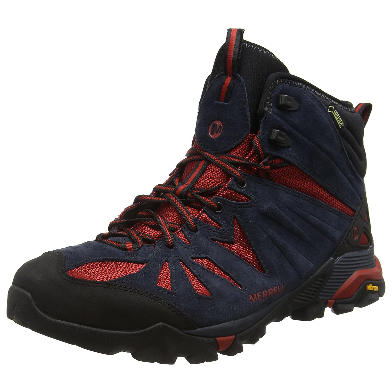 Bota Merrell Capra Mid GTX Marino Rojo Peregrinoteca