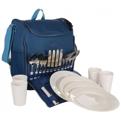 Bolsa Picnic Isotérmica Con Vajilla Regatta Stamford Azul