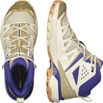 Bota Salomon X Ultra 360 Edge Mid GTX Blanco/Beige/Morado