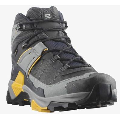 Bota Salomon X Ultra 5 Mid GTX Negro/Gris/Mostaza