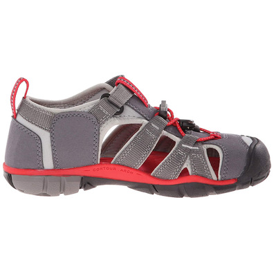 Sandalia Keen Seacamp II CNX Children Gris/Rojo