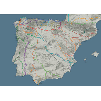 The Big Map of The Caminos de Santiago (50x70 cm)