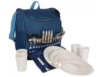 Bolsa Picnic Isotérmica Con Vajilla Regatta Stamford Azul