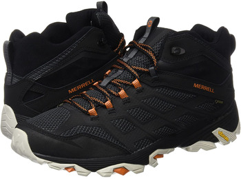 Bota Merrell Moab FST Mid GTX Negro/Naranja