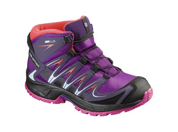 Bota Salomon XA PRO 3D MID CSWP J Morado/Negro/Salmón