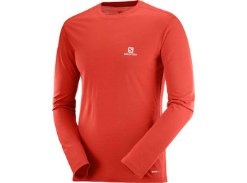 Camiseta Salomon X Wool Ls Tee Rojo