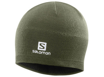 Gorro Salomon Beanie Negro Verde oscuro