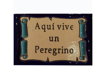 Imán Cerámica Aquí vive un Peregrino 5 x 7,5 cm