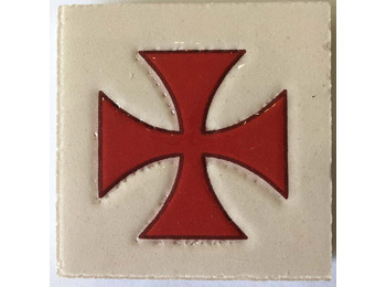 Imán cerámica Cruz de los Templarios MyL 5X5 cm