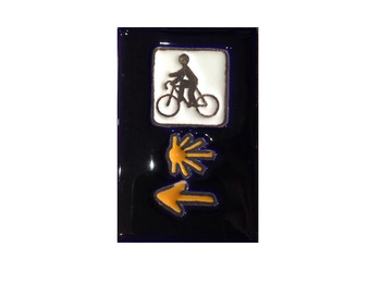 Imán Cerámica Triple Señal con Bici 5x7,5 cm