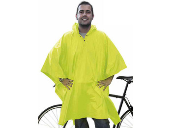 Poncho Merkel de poliester con capucha Amarillo