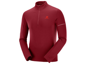 Pullover Salomon Agile HZ Mid Granate