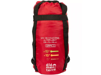 Saco de dormir ultraligero con capucha Elementerre Draco Rojo