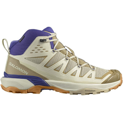 Bota Salomon X Ultra 360 Edge Mid GTX Blanco/Beige/Morado