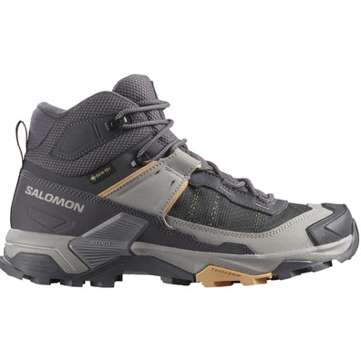 Bota Salomon X Ultra 5 Mid GTX W Negro/Gris/Mostaza