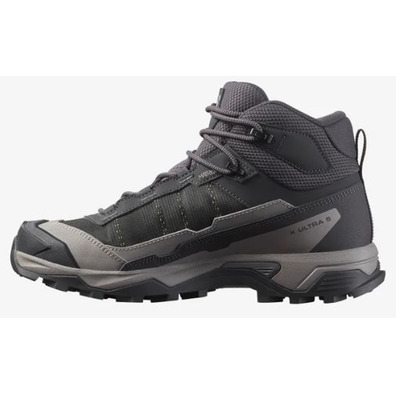 Bota Salomon X Ultra 5 Mid GTX W Negro/Gris/Mostaza