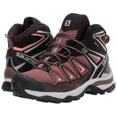 Botas Salomon X Ultra 3 Mid GTX W Marrón/Rosa