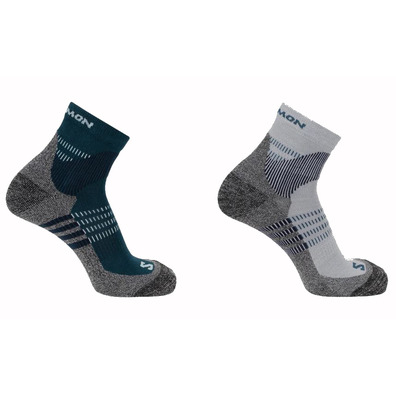 Calcetines Salomon X Ultra Access Quarter (2 pares) Gris/Verde