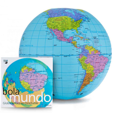 Globo hinchable bolamundo en castellano (40 cm)