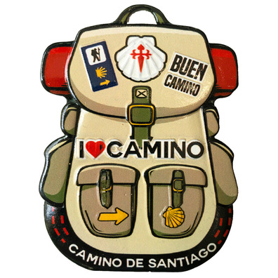 Imán Resina Mochila I Love Camino