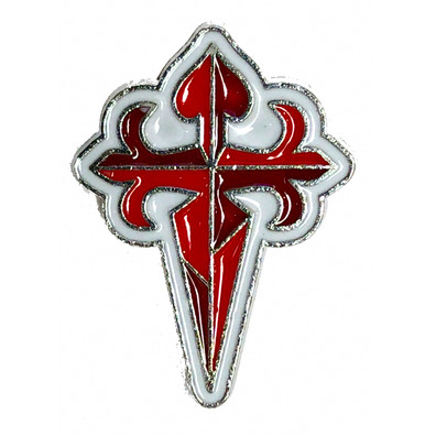 Pin Cruz de Santiago Rojo y Blanco