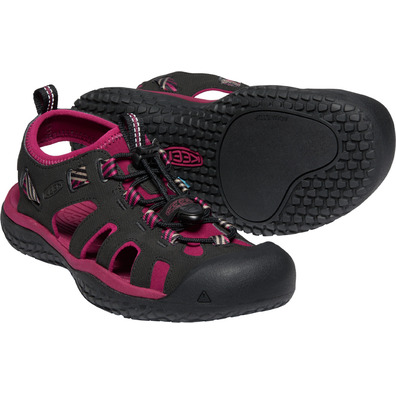 Sandalia Keen Solr W Negro/Fucsia