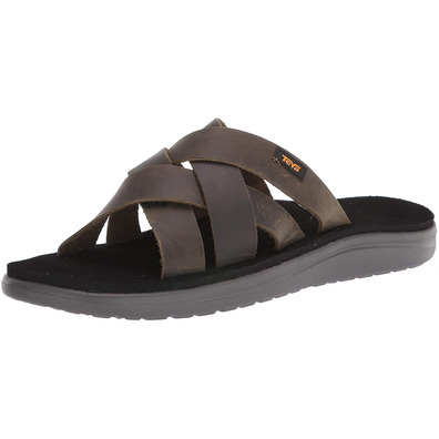 Sandalia Teva Voya Slide Leather Oliva Oscuro