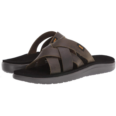 Sandalia Teva Voya Slide Leather Oliva Oscuro